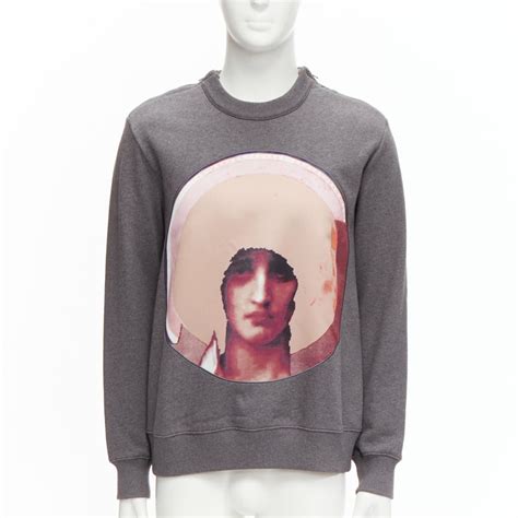 GIVENCHY Riccardo Tisci Madonna pink patch print grey zip